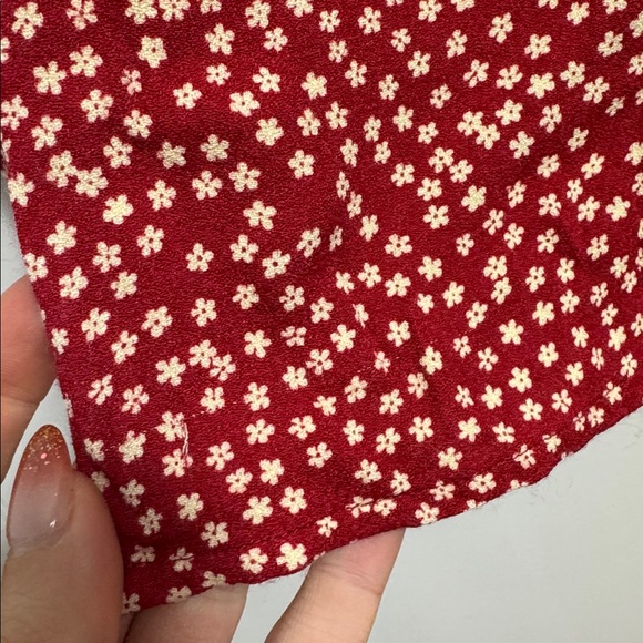 Reformation Locklin Midi Dress Dakota Red Ditsy Floral Size 2 - Picture 12 of 16